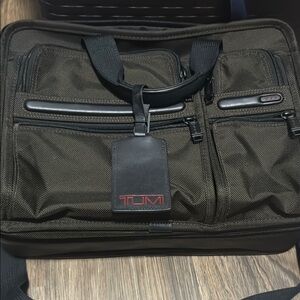 TUMI Dark Green/Brown Bag